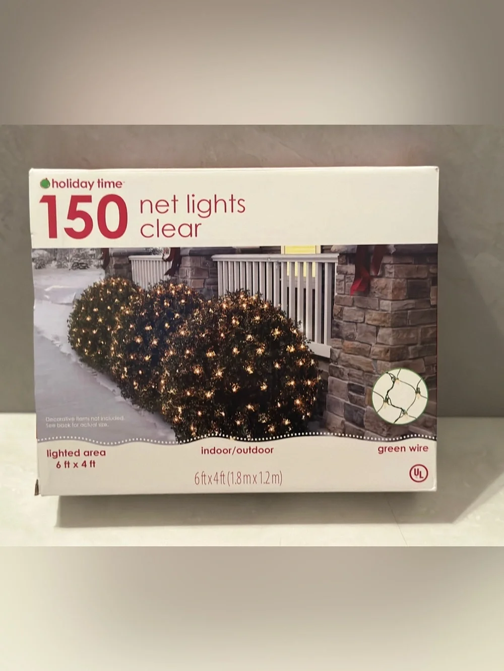 Holiday Time Clear Net Lights 6 FT X 4 FT Green Wire Holiday Christmas Open Box